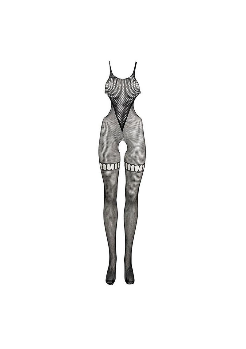 Le Désir Black Net High Neck Bodystocking