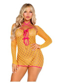 Eyelet Net Mini Shrug  Dress With Tie Front