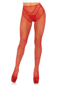 French Cut Crotchless Fishnet Tights With Heart Backseam
