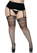Lace Top Fishnet Backseam Stockings