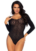 Leg Avenue Mosaic Opaque Snap Crotch Bodysuit