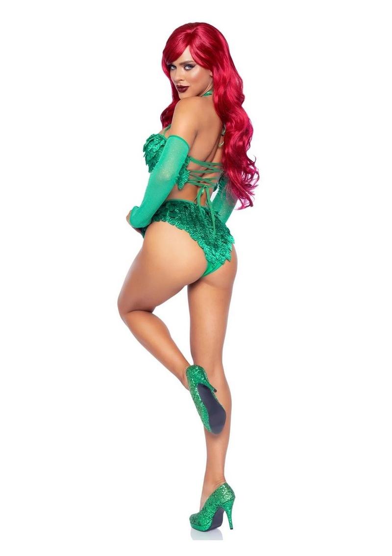 Leg Avenue Poison Temptress Leafy Halter Panty