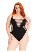 Leg Avenue Seamless Shredded Racer Back Thong Bodysuit