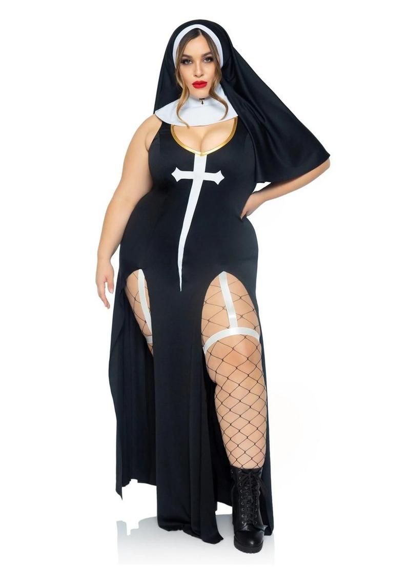 Sultry Sinner Dual Slit Garter Dress