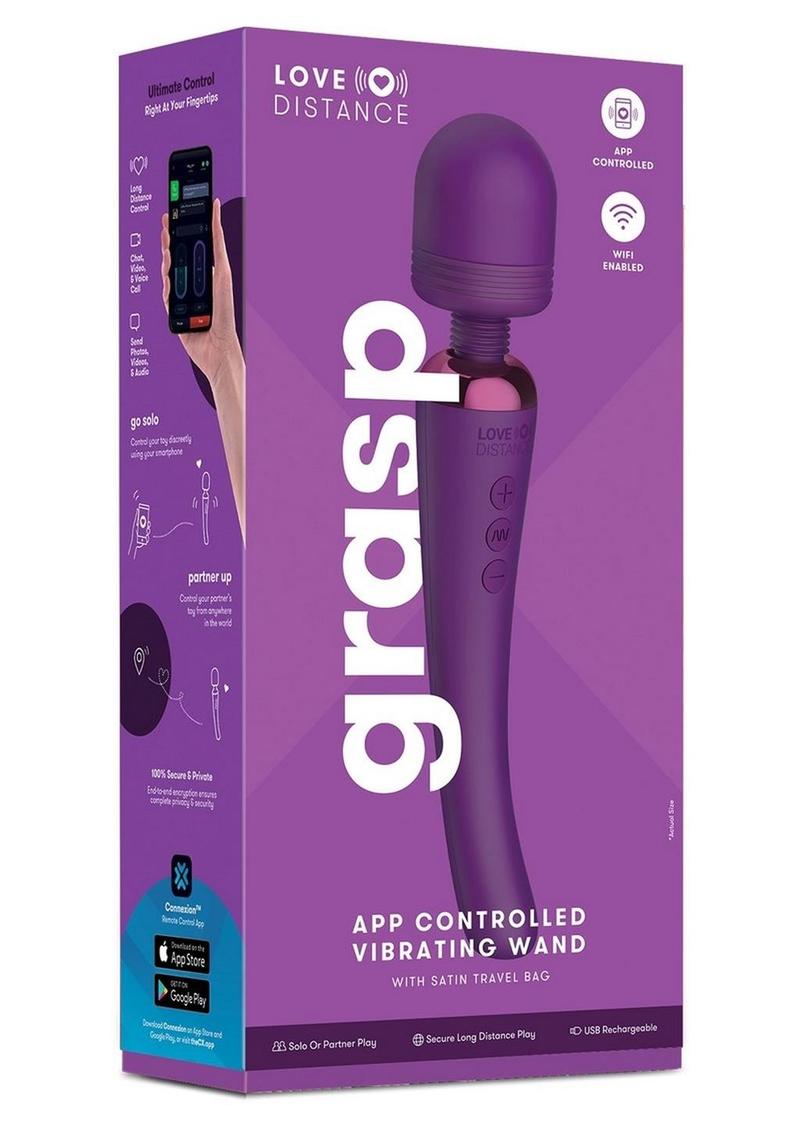 Love Distance Grasp App-Controlled Silicone Rechargeable Wand