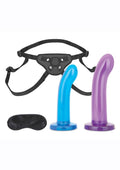 Lux Fetish 3PC Beginners Strap-On Pegging Set Slim G and P-Spot Dildos