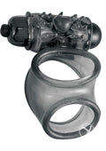 Macho Vibrating Cock Sling Black Silicone
