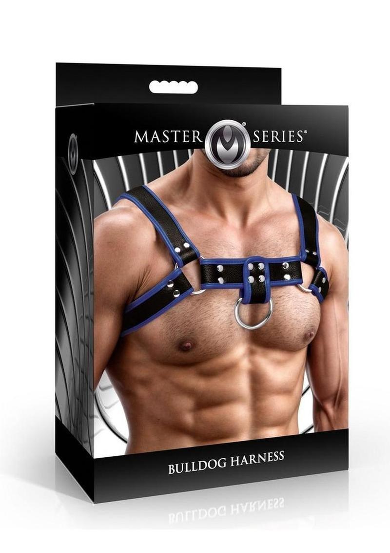 Master Series Bulldog Harness Blue Leather