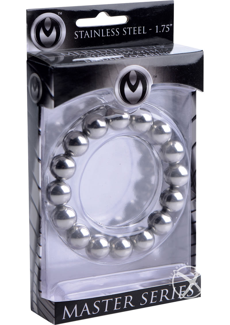 Master Series Meridian Stainless Steel Beaded Cock Ring