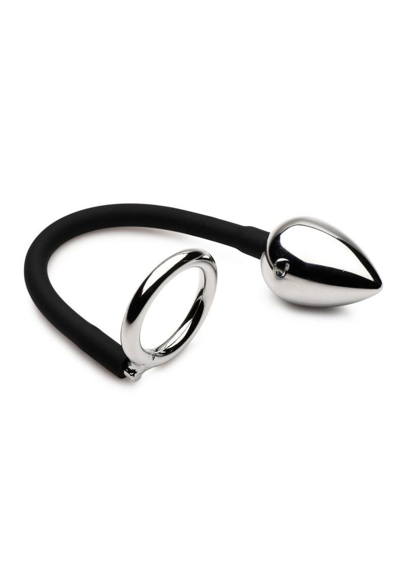 Master Series Tug + Plug Cock and Ball Ring with Anal Plug