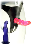 Me You Us Double Tip Adjustable Faux Leather Strap-On with Two Dildos