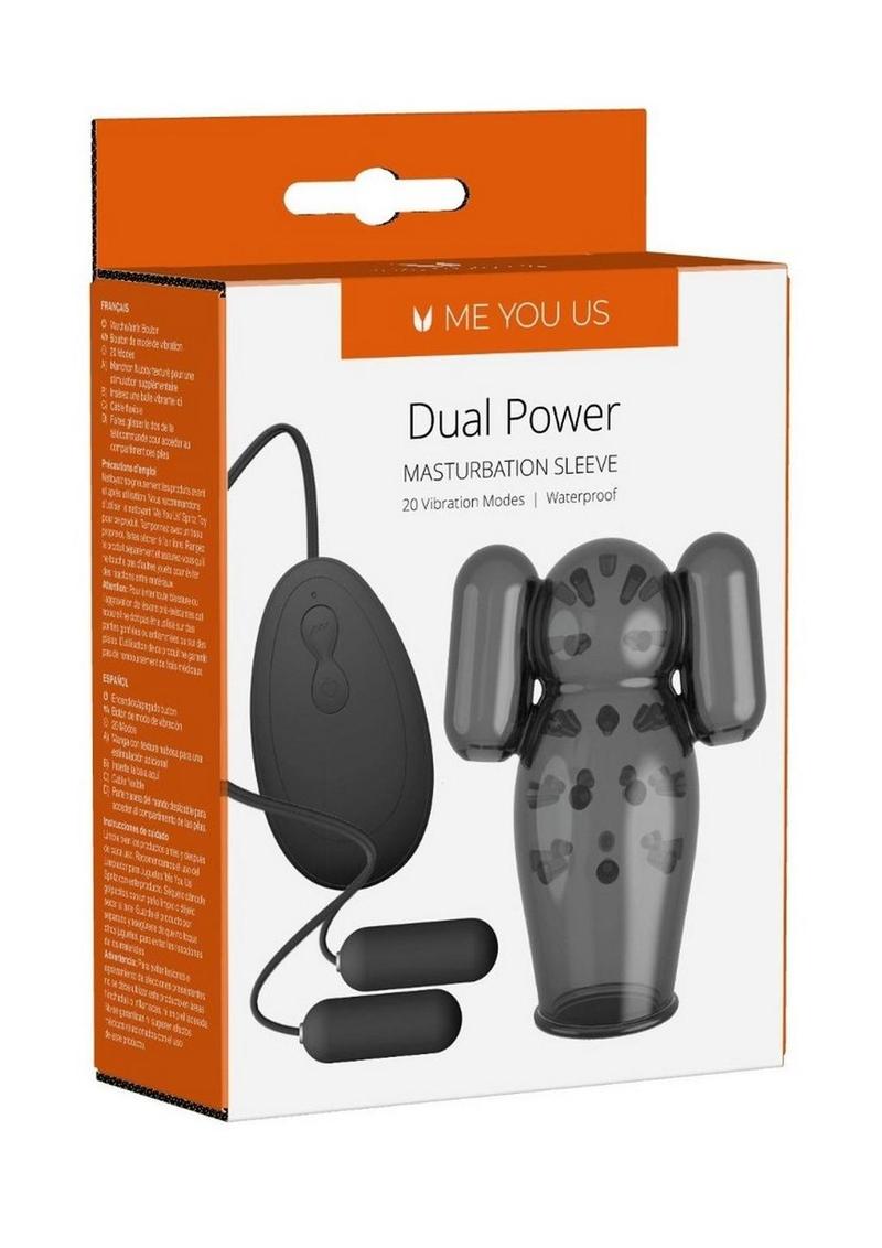 Me You Us Dual Power Waterproof Masturbation Sleeve – 20 Vibration