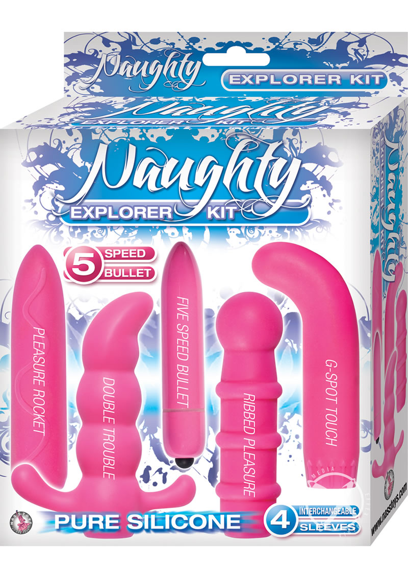 Naughty Explorer Kit - Pure Silicone 4-Piece Set with 5-Speed Bullet