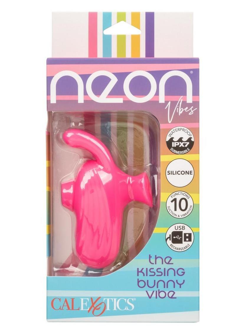 Calexotics Neon Vibes Kissing Bunny Rechargeable Silicone Vibrator
