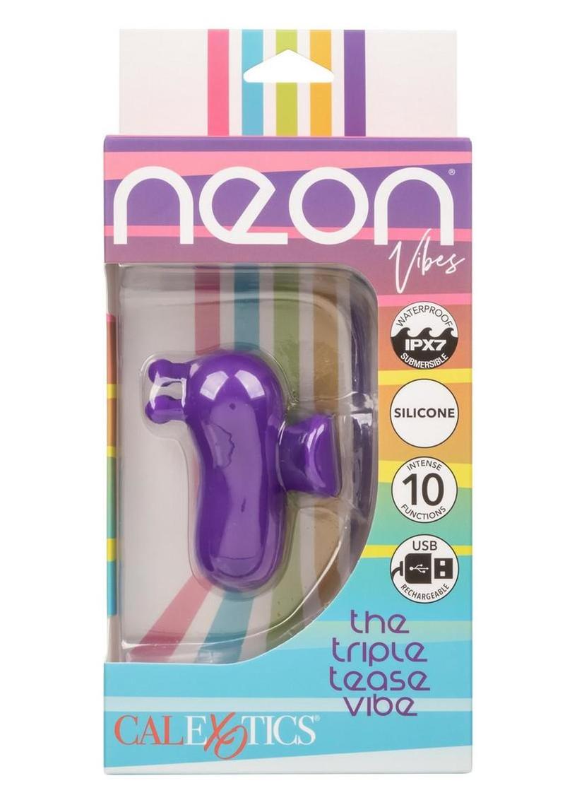 Neon Vibes Triple Tease Rechargeable Silicone Vibrator
