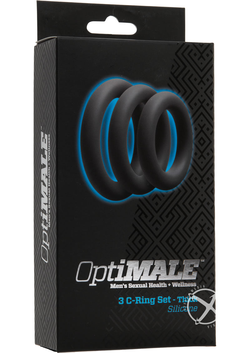 OptiMALE 3 C Ring Set Thick Silicone Cock Ring