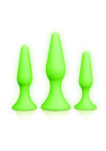 Ouch Glow in the Dark Silicone Butt Plug Set