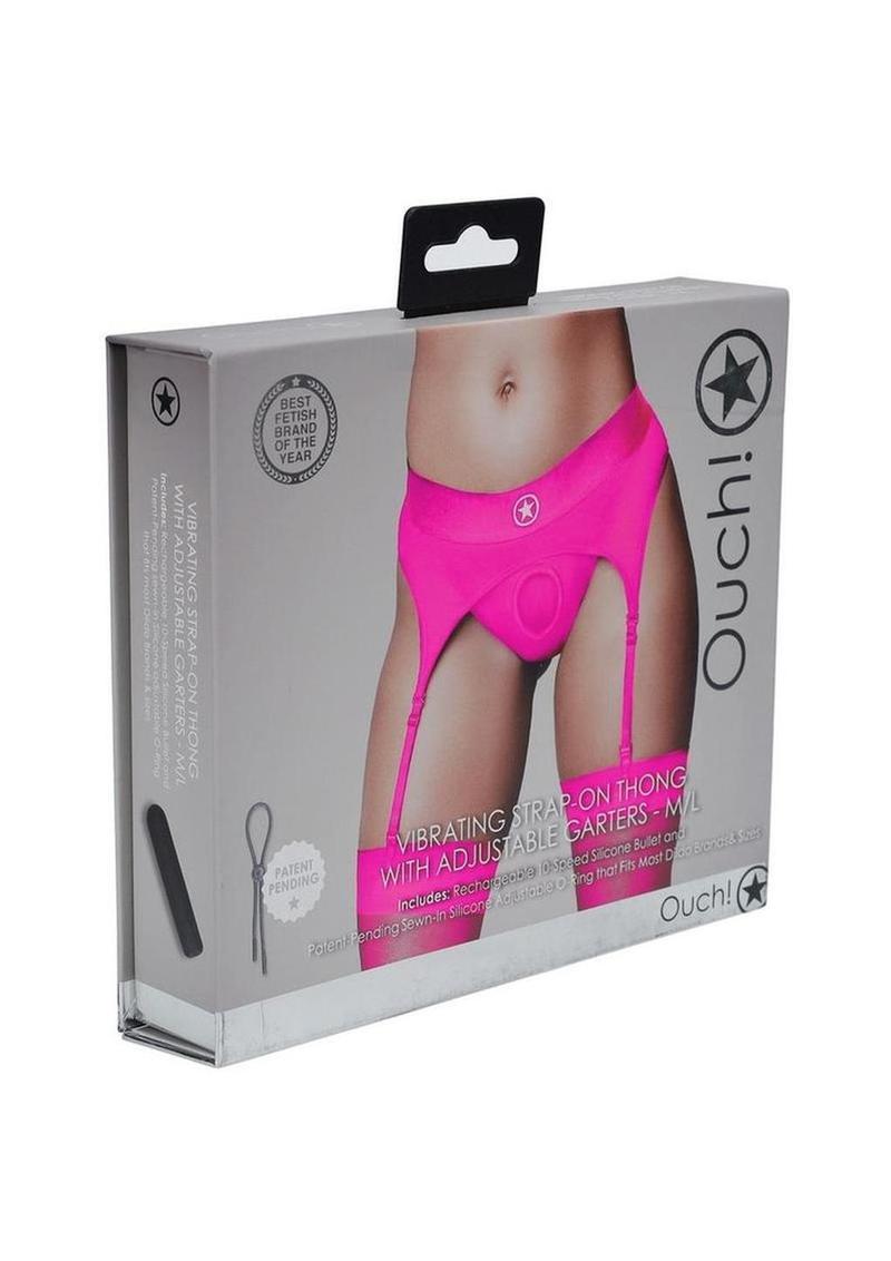 Ouch! Vibrating Strap-On Thong With Rechargeable Bullet