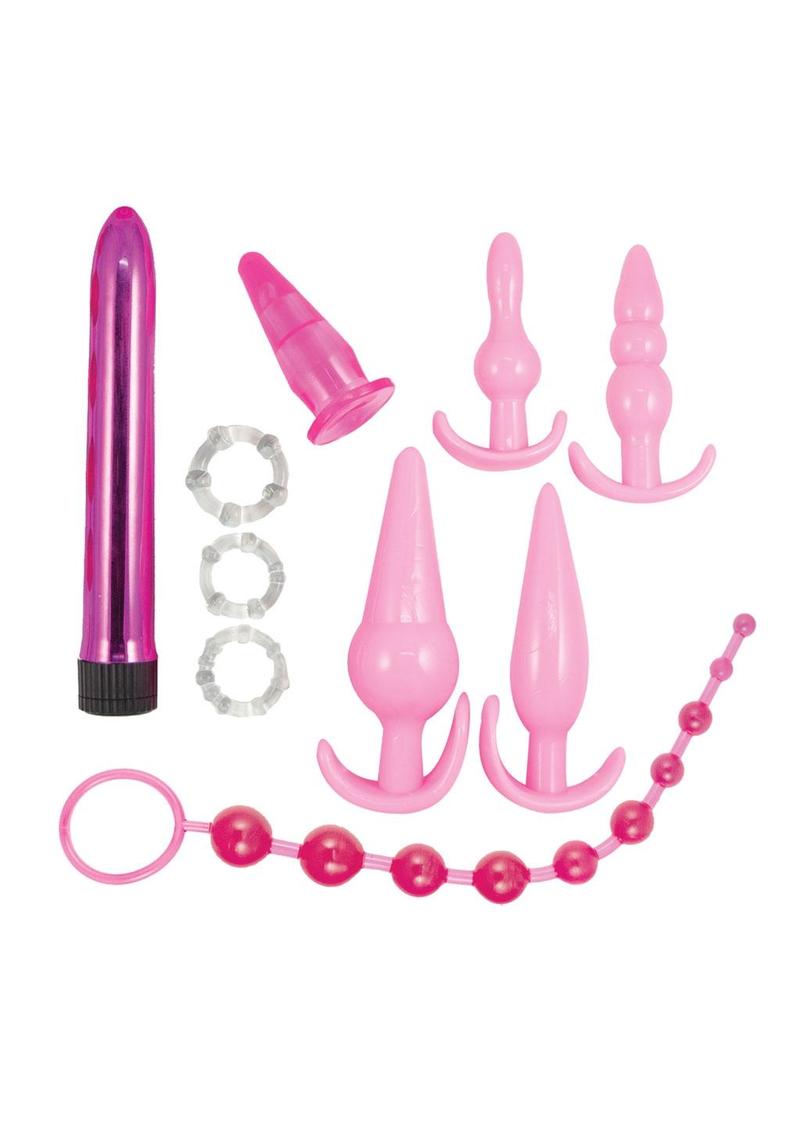 Pink Elite Collection Vibrating Anal Play Kit Beginners