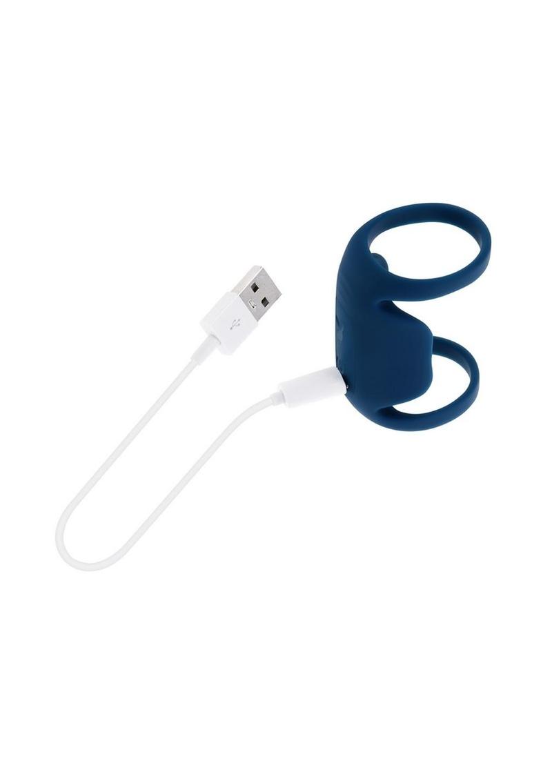 Playboy Jet Pack Rechargeable Silicone Vibrating Double Cock Ring