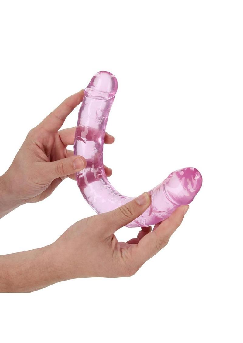 Real Rock Crystal Clear Double Dong in Pink