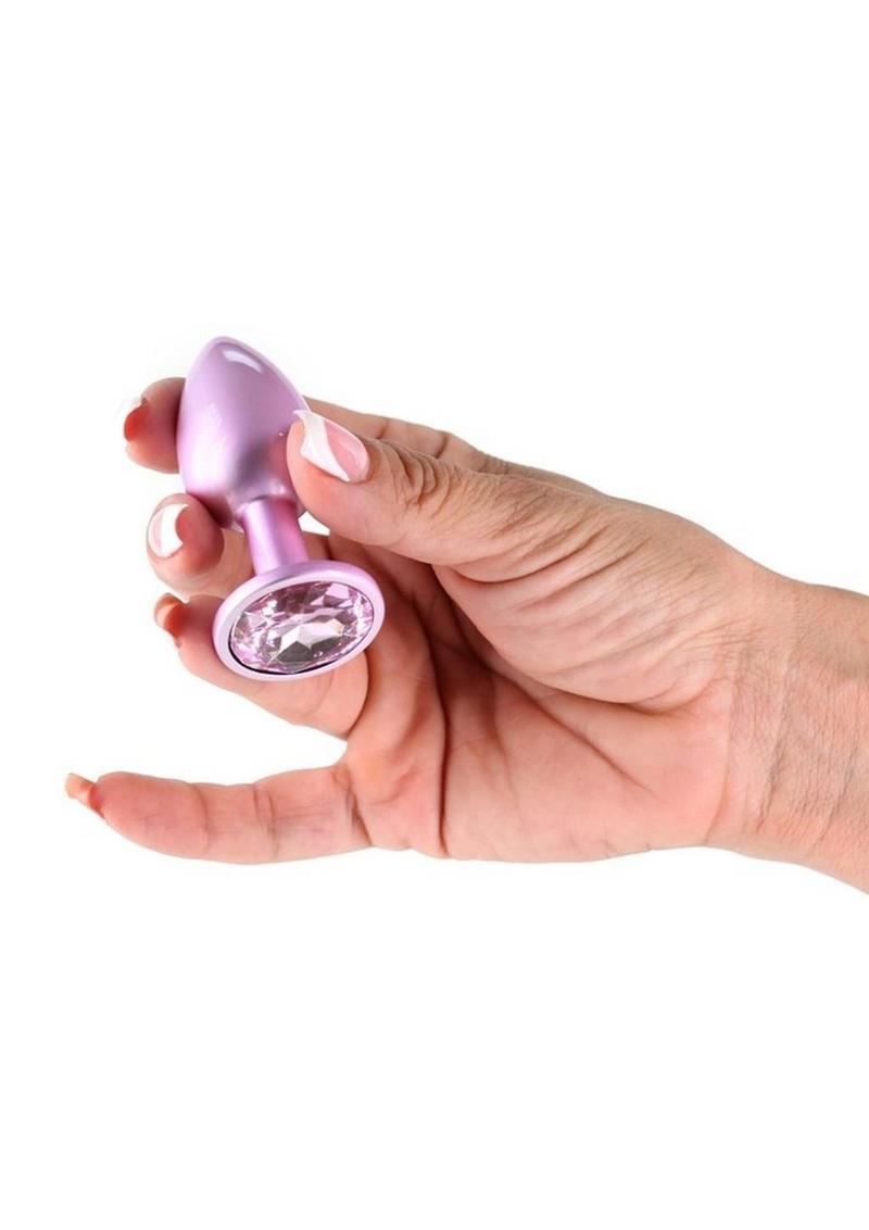 Rear Assets Small Iridescent Pink Aluminum Anal Plug