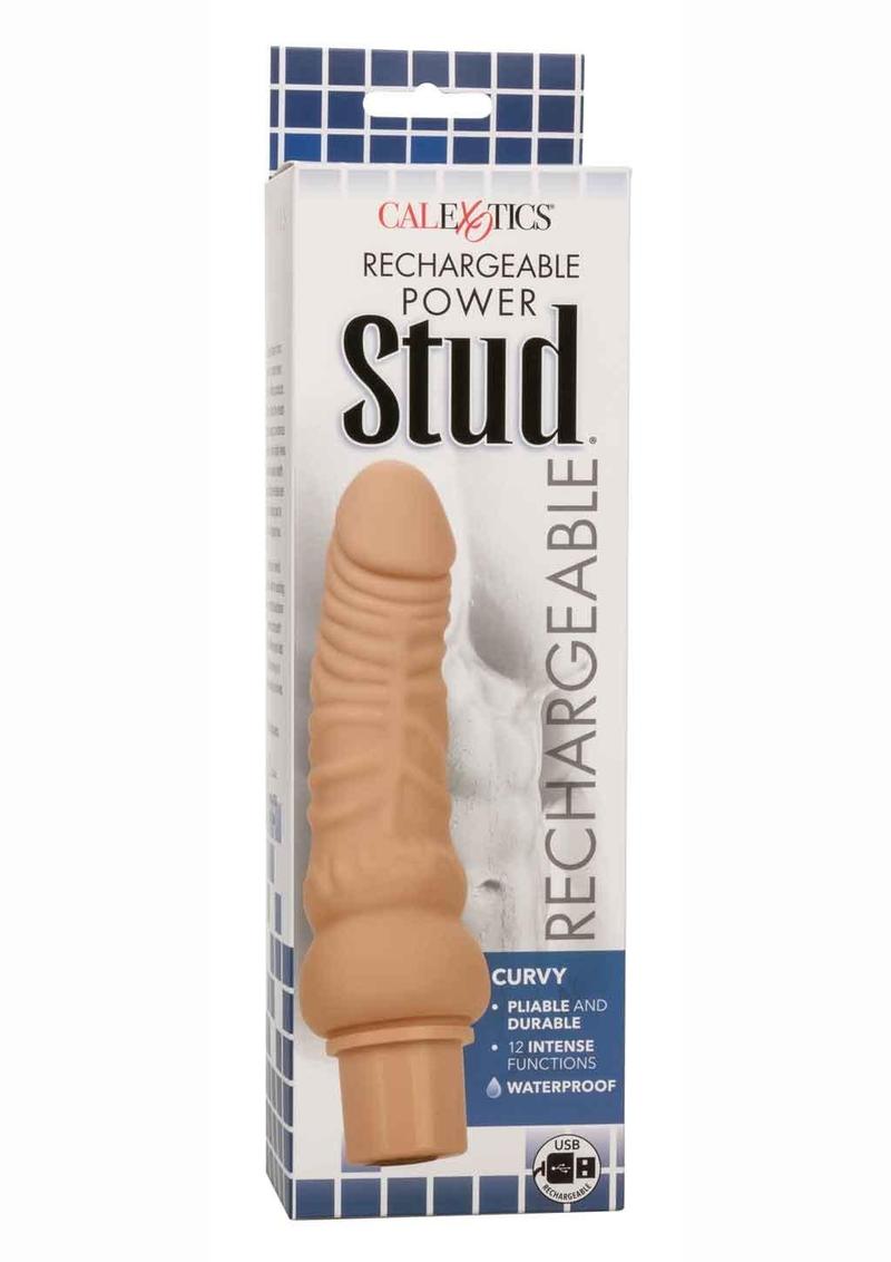 Calexotics Rechargeable Power Stud Curvy Silicone Vibrating Dong