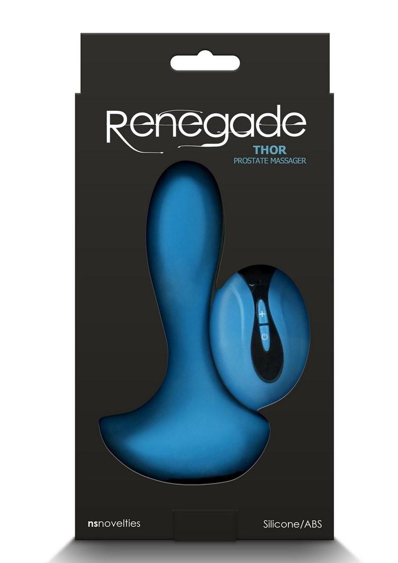 Renegade Thor Rechargeable Prostate Massager Teal Silicone with Remote