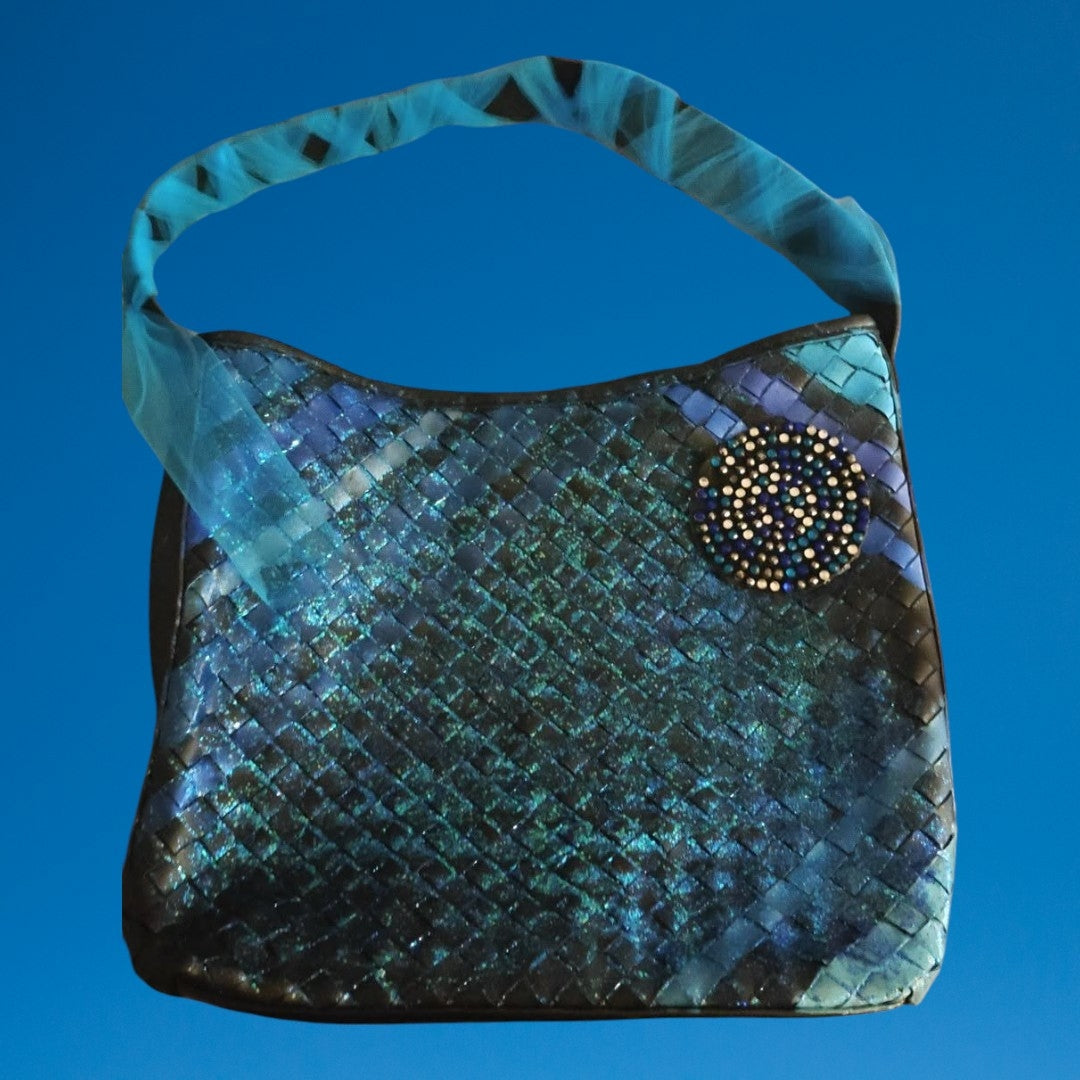 Big Blue and Black Handbag Tote