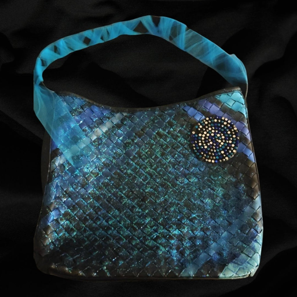 Big Blue and Black Handbag Tote