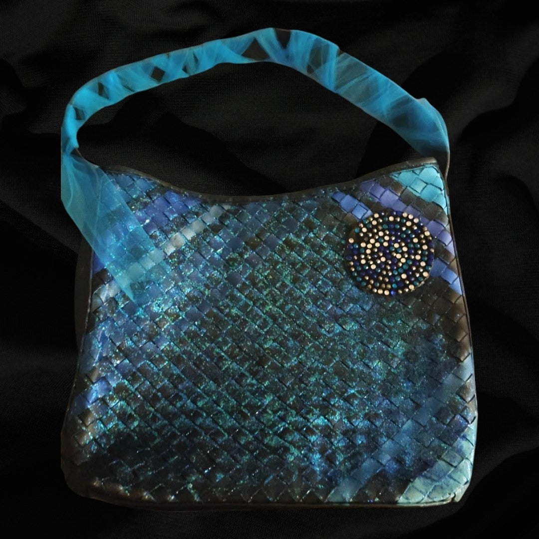 Big Blue and Black Handbag Tote