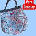 Gently Used Vera Bradley "Retired" teachers tote- Red and Blue