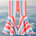 New Blue, White, and Orange Striped Bell Bottoms Varies Sizes