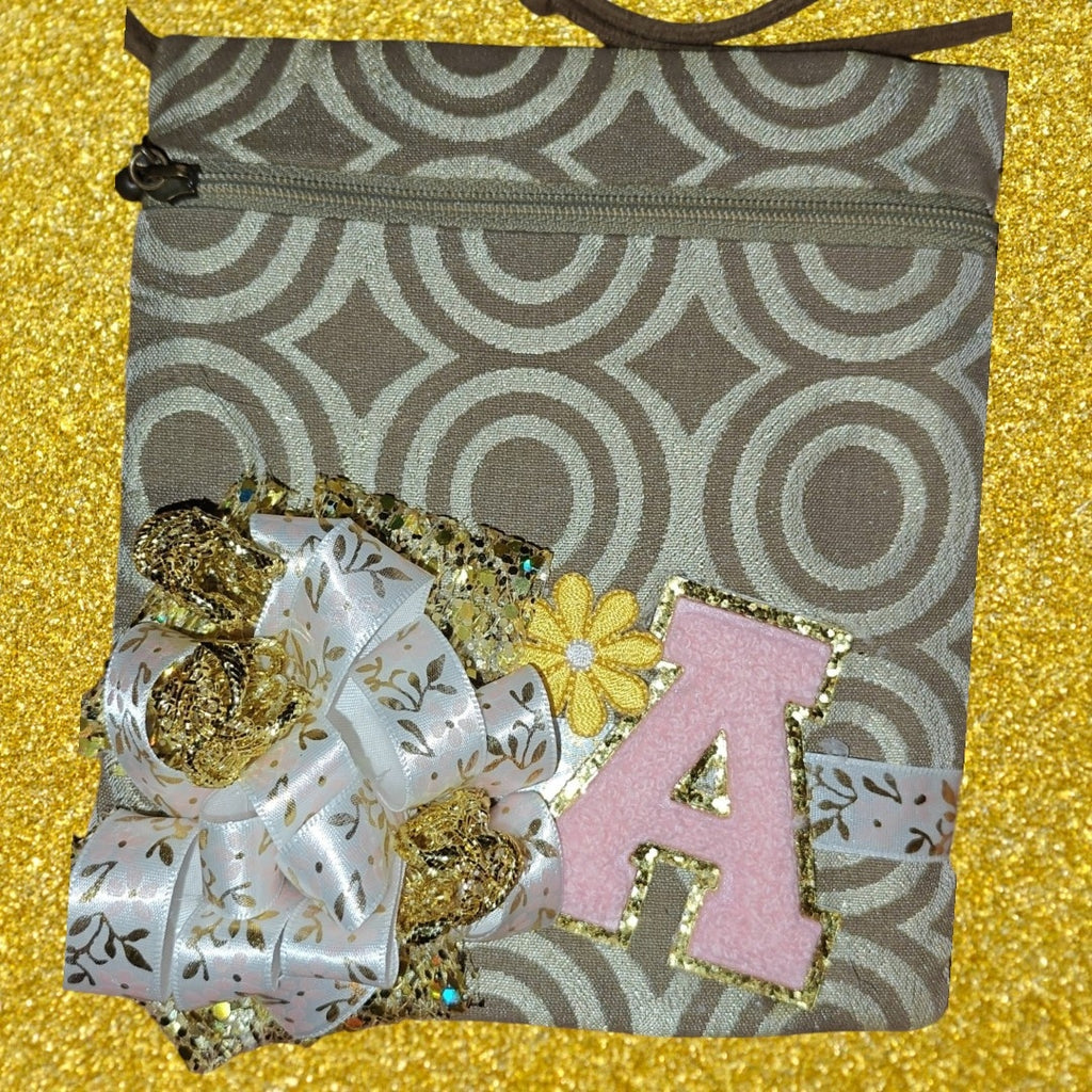 Reworked/Upcycled Crossbody Bag featuring an "A" Monogram