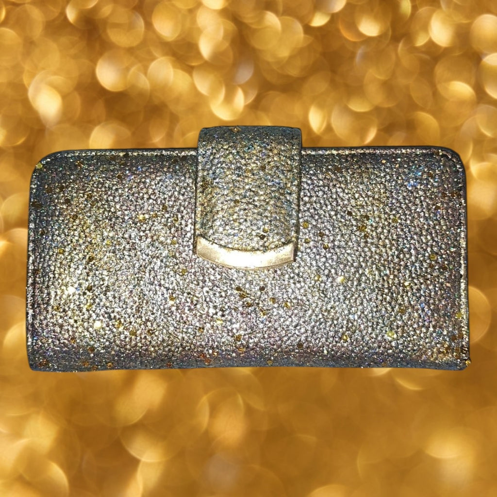 Metallic Gold and Blue Sparkle Wallet