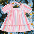 New pink and Blue striped layered tunic