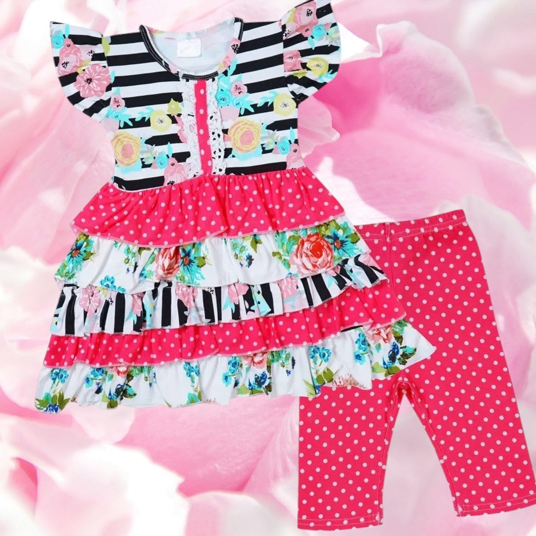 New Girls Spring Capri Set Size 4