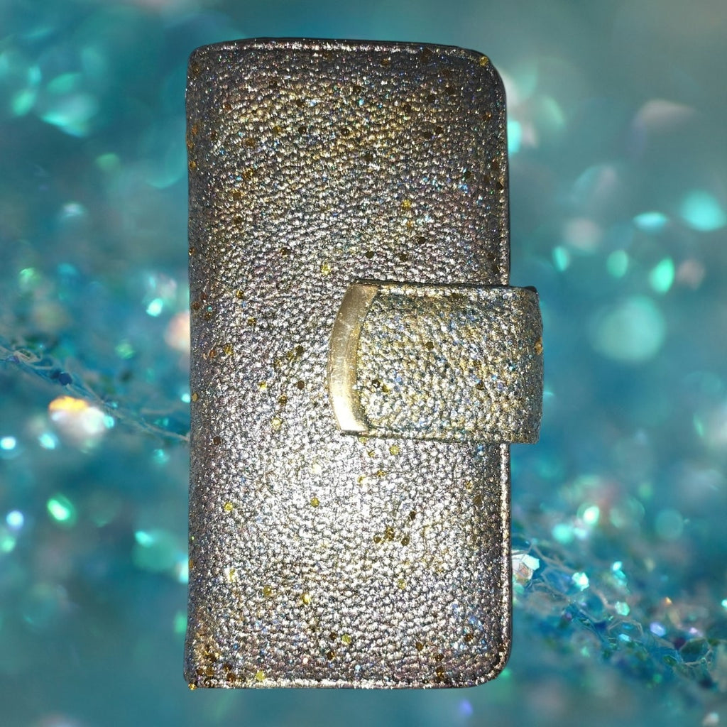 Metallic Gold and Blue Sparkle Wallet
