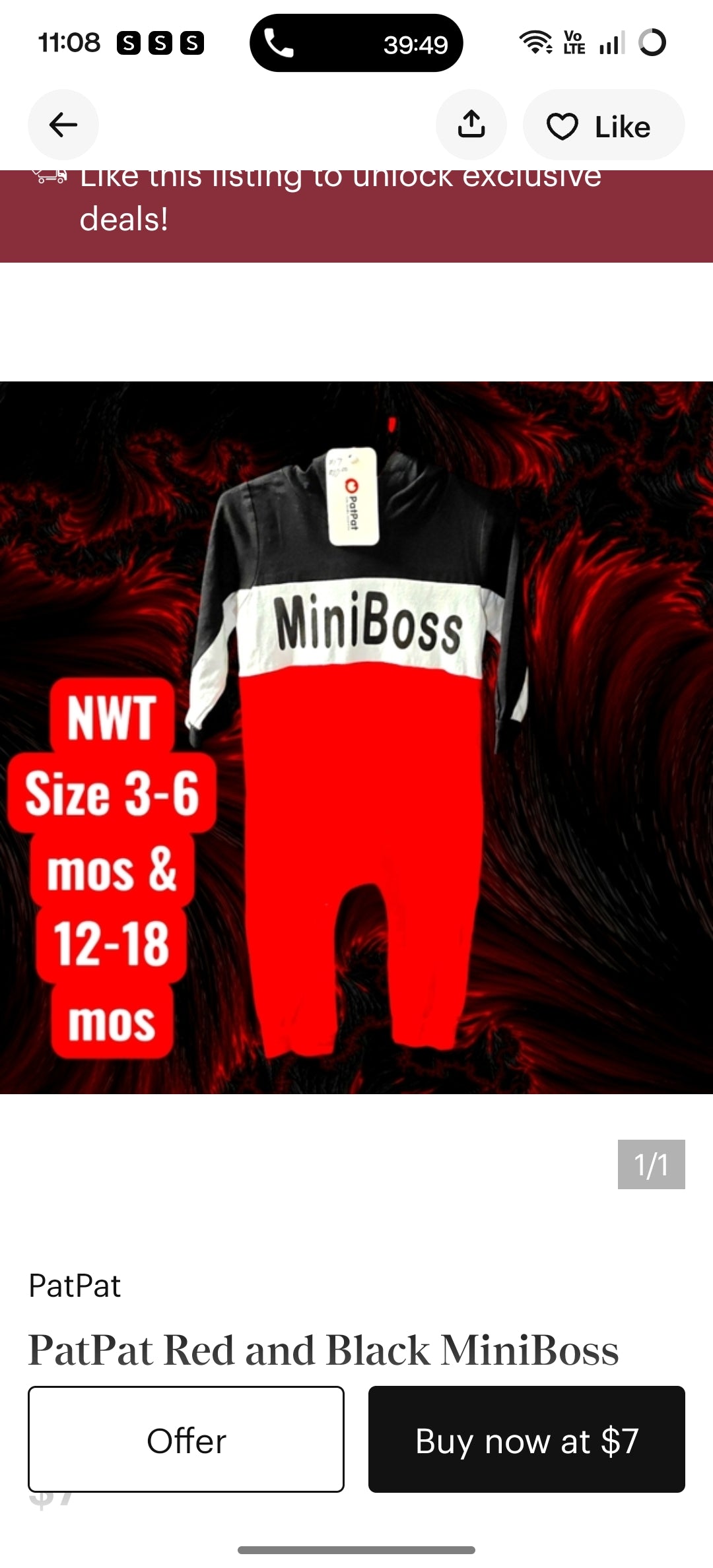 Mini Boss Red, Black, and White Baby Boy Romper