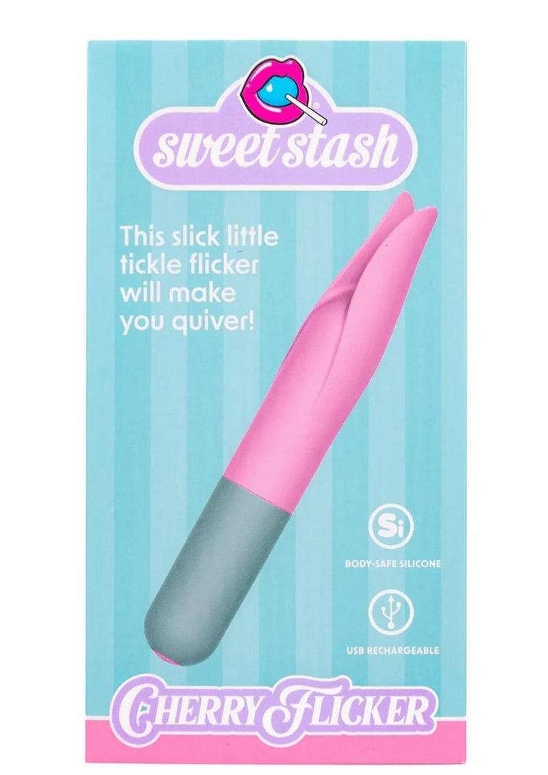 Rock Candy Cherry Flicker Rechargeable Silicone Tickler Pleasure Toy