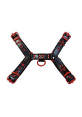 Rouge Leather Over-the-Head Harness Trim And Adjustable Buckles