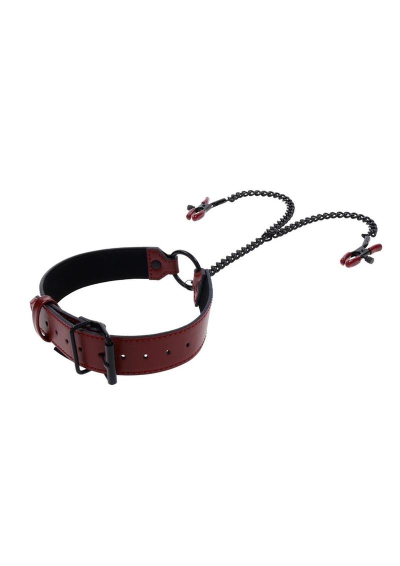 Sportsheets Saffron Collar with Nipple Clamps