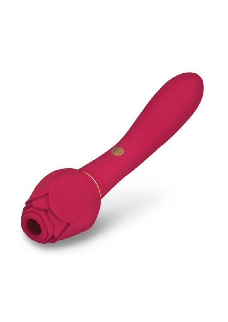 Secret Kisses Rosegasm Twosome Dual-Ended Silicone Suction Vibrator