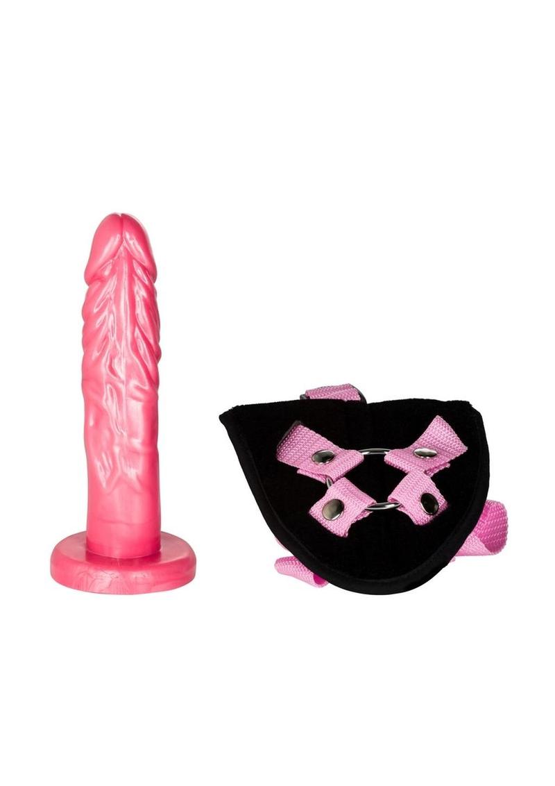 CalExotics Shane’s World Pink Harness with Stud Adjustable Strap-On