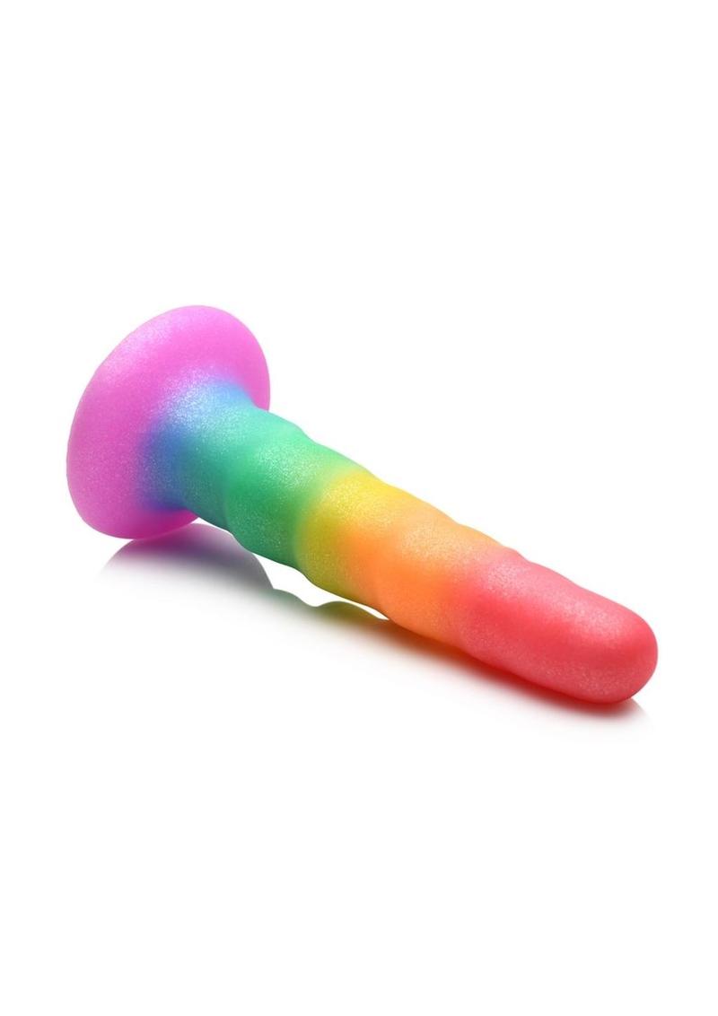 Simply Sweet Zigzag Rainbow Vibrant Playful Dildo