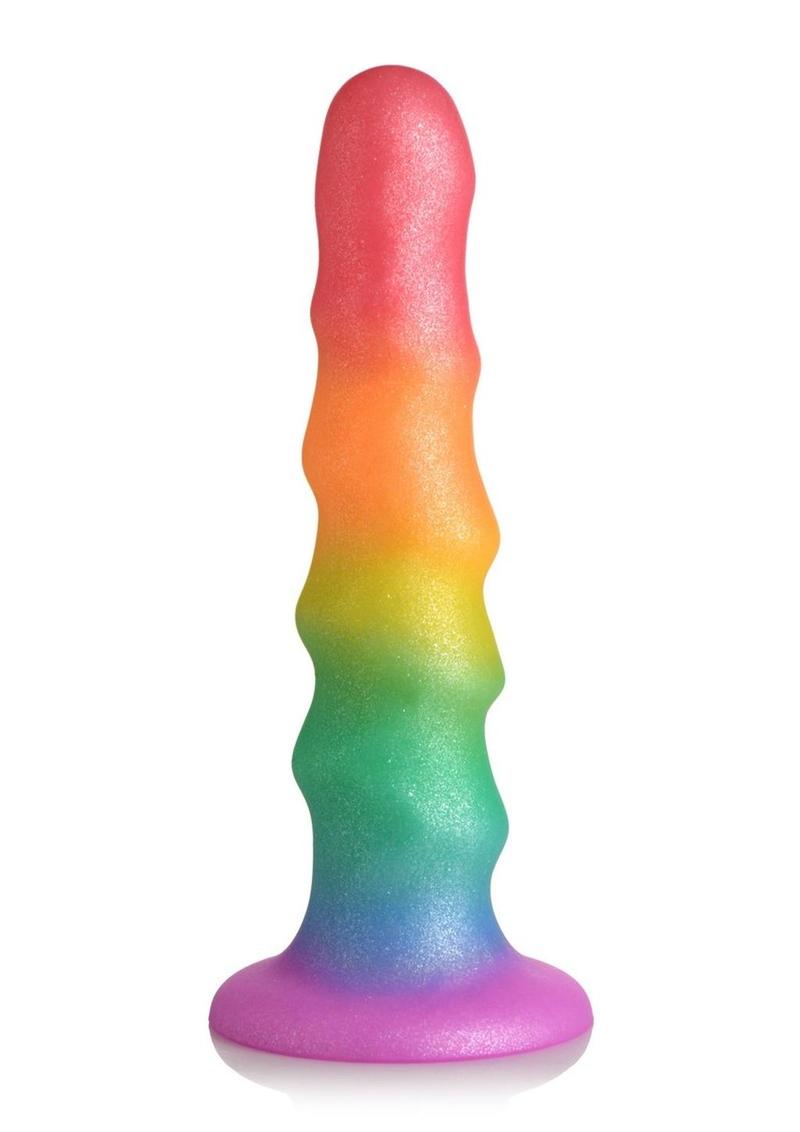 Simply Sweet Zigzag Rainbow Vibrant Playful Dildo