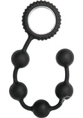 Sinful Silicone Black Anal Beads with Ring