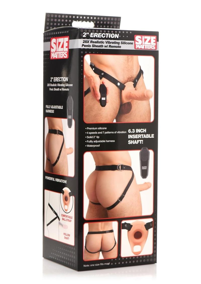 Erection Realistic Vibrating Silicone Penis Sheath