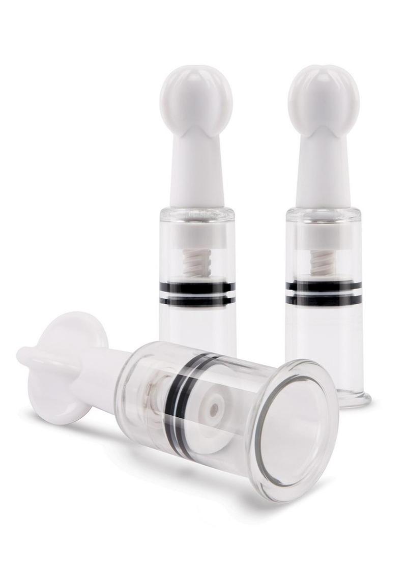 Size Up Nipple and Clit Triple Sucker Set 3PC Twisty Suckers with Rings