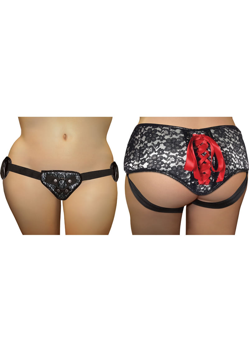 Sportsheets Curvy Collection Slate Lace Corset Strap-On